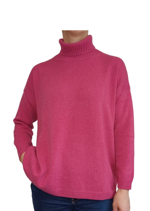 Women's Oversized High Neck Cashmere Sweater Regenerated-10