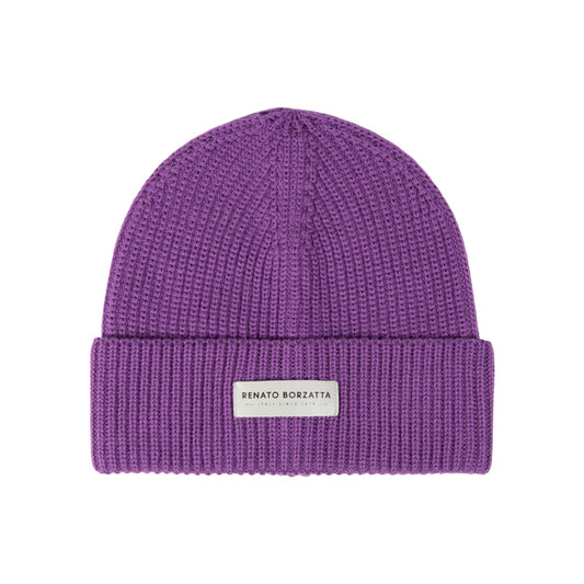 RB5003Y | CERVINO Wool Blend Knit Hat Made in Italy. Purple - One Size-0