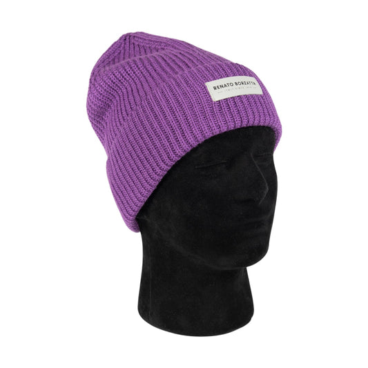 RB5003Y | CERVINO Wool Blend Knit Hat Made in Italy. Purple - One Size-1